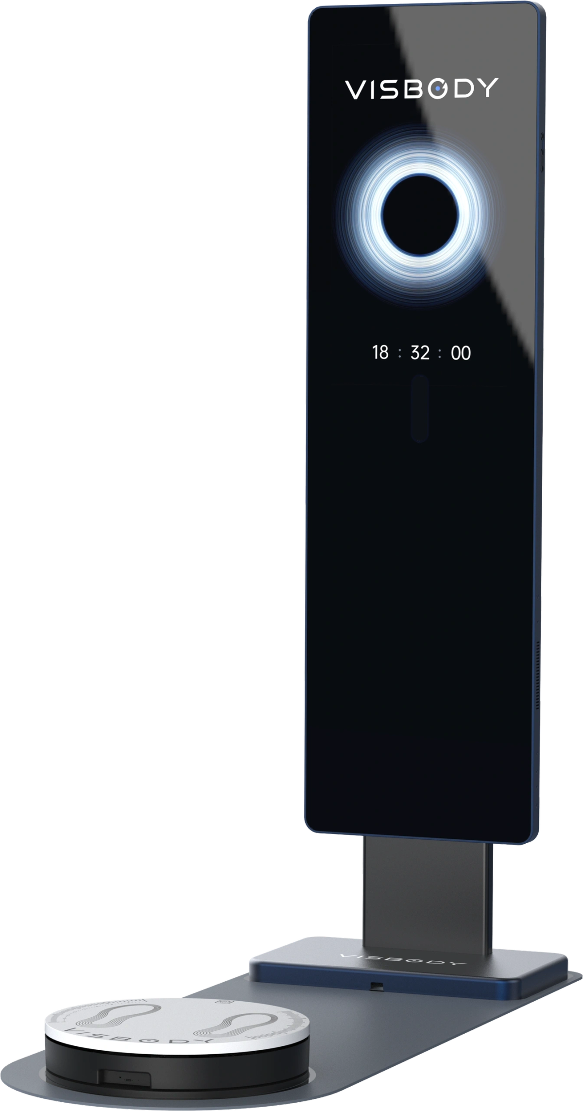 Visbody M30 3D body scanning mirror with rotating base plate, official product render